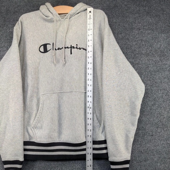 Champion Reverse Weave Men's Hoodie Gray Medium Pullover Long Sleeve Pockets - Picture 12 of 14